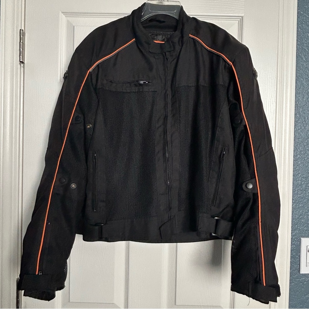 BILT Men’s Motorcycle Jacket XL – CE Rated,‎ Removable Liner, Orange Piping NWOT